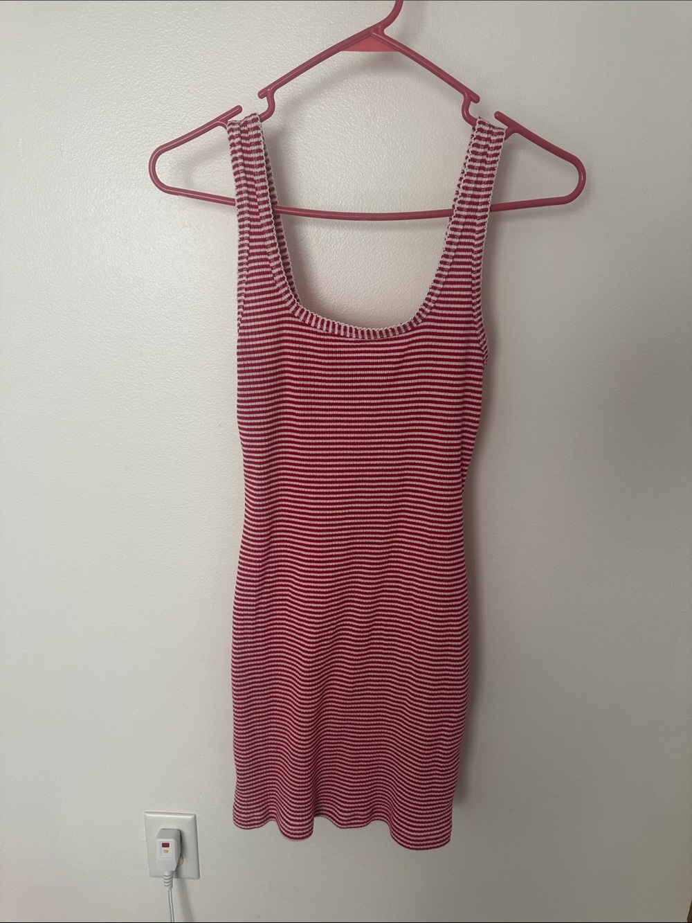 Universal Thread Red & White Striped Knit Tank Dress